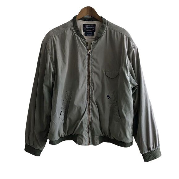 Faconnable Vintage Wool Casual Stretchy Zip Up Bomber Jacket Top Green - Picture 14 of 14